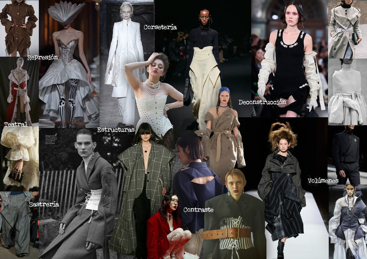 Garment typologies mood plate for II Acto.